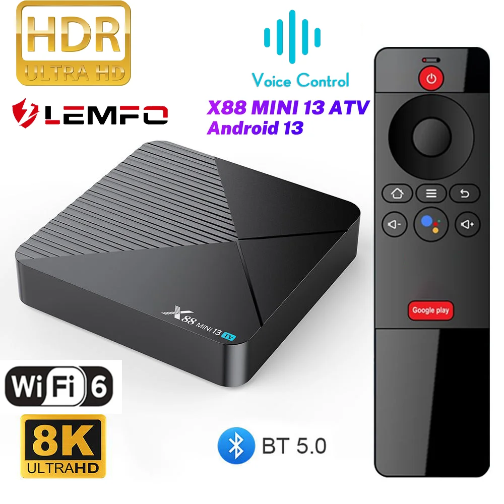 LEMFO X88 ̴ 13 ȵ̵ Ʈ TV ڽ, Ĩ 佺Ʈ Rk3528, 8K  6 BT Hdr10 + 4G , 64G ,   ýƮ, 2023 ̵ ÷̾